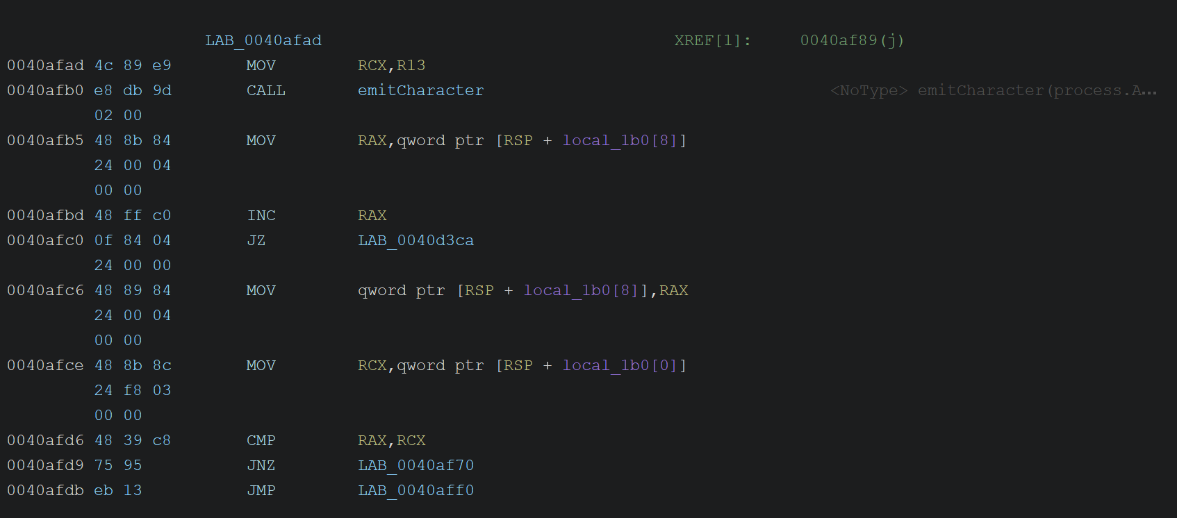 Consuming iterator