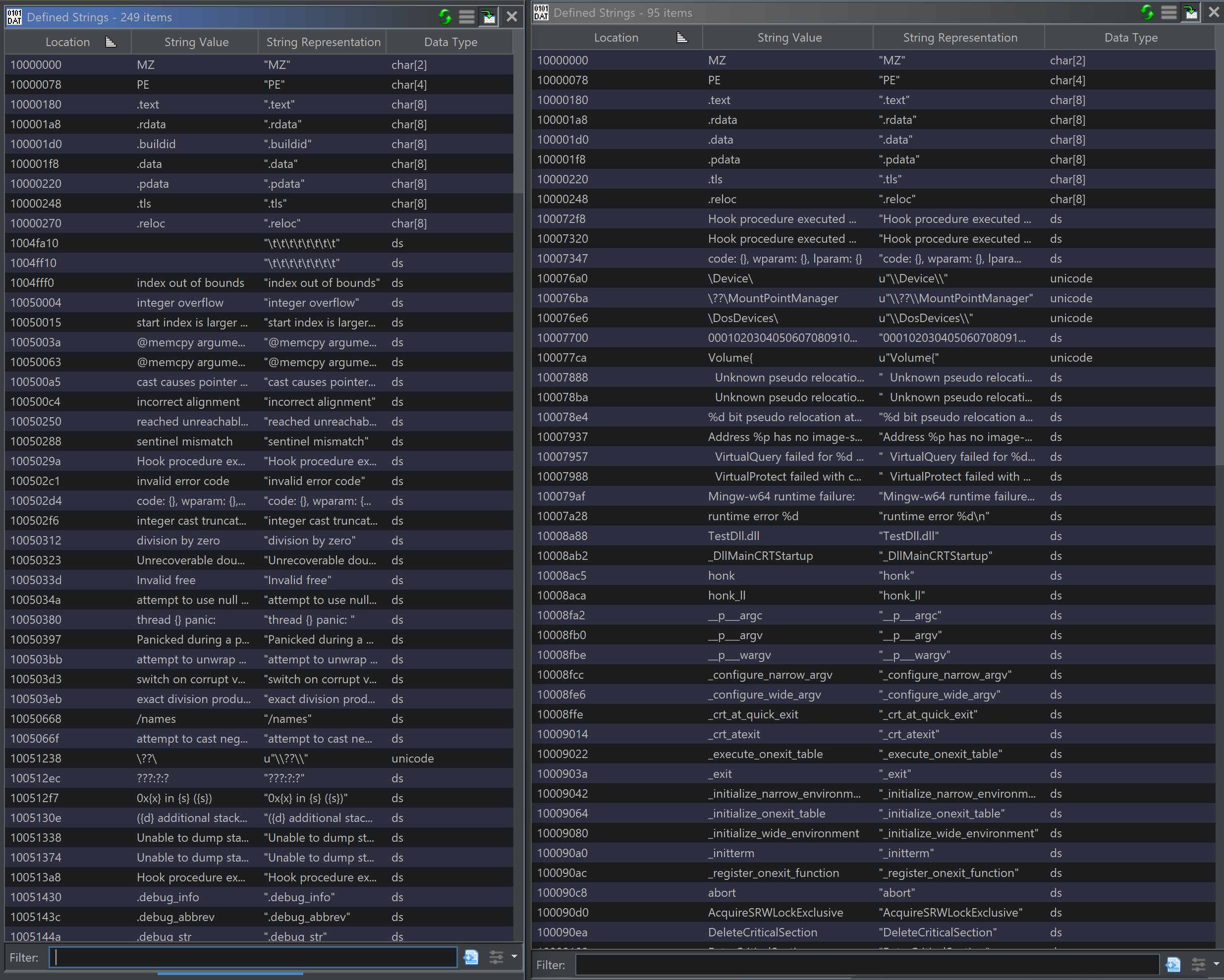 Generated strings in safe and small binaries