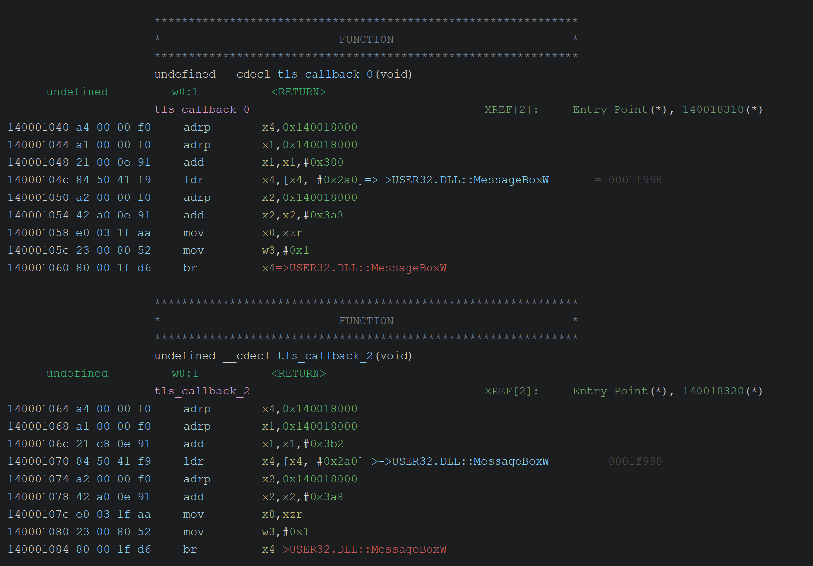 Custom TLS callbacks in Ghidra
